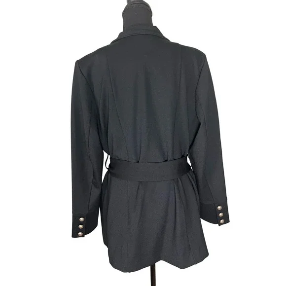 Studio Park x Shawn Killinger Double Button Ponte Coat BLACK SIZE L NWT - Picture 3 of 7